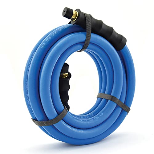 Blubird Bb1225 1/2" X 25' Rubber Air Hose, 100% Rubber, Lightest, Strongest, Most Flexible, 300 Psi, 50F To 190F Degrees, Ozone Resistant, High Strength Polyester Braided #TOP2