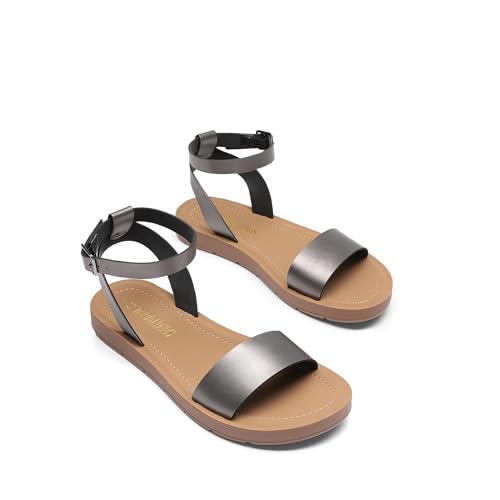 Image of DREAM PAIRS Women's Ankle Strap Flat Sandals