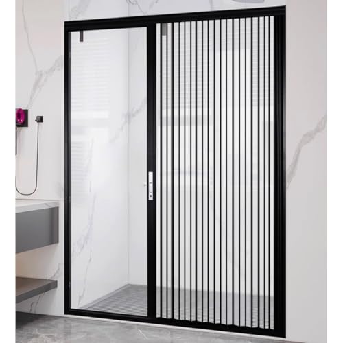 Transparent Crystal Panel Folding Sliding Door, Acrylic Locking Invisible Accordion Doors for Bathroom Toilet Bathroom Partition, Indoor Outdoor Clear Room Divider Door(W 42in/106cm,H 80in/203cm)