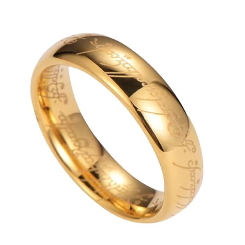 Elvish Ring Glow in the Dark Elvish Rune Jewelry (Carving gold 8)