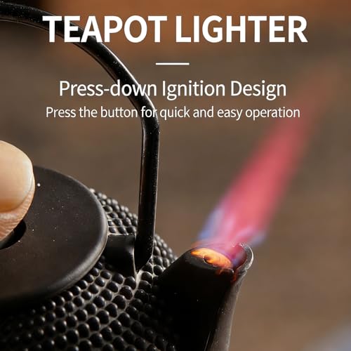 Encendedor tipo tetera de acero inoxidable resistente al viento miniatura 4