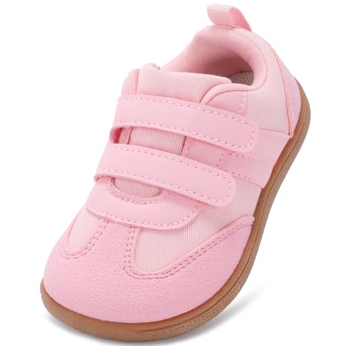 STQ KIDS Toddler Shoes Girls Wide Toe Box Barefoot Shoe Kids Walking Shoes Girl Sneakers Non-Slip Zero Drop First Walking Shoe Comfortable Pink Toddler5