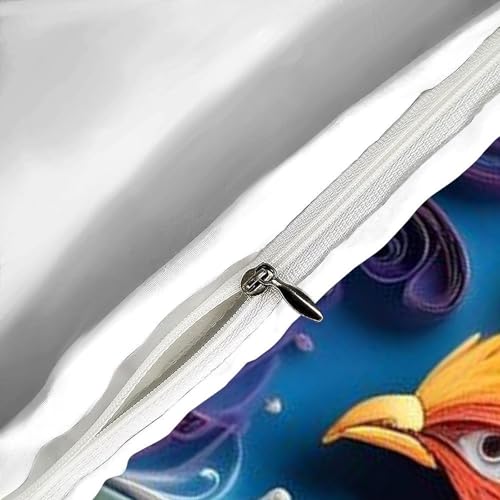 Housse de couette single animaux flying microfibre avec fermeture éclair durable pour lit simple
