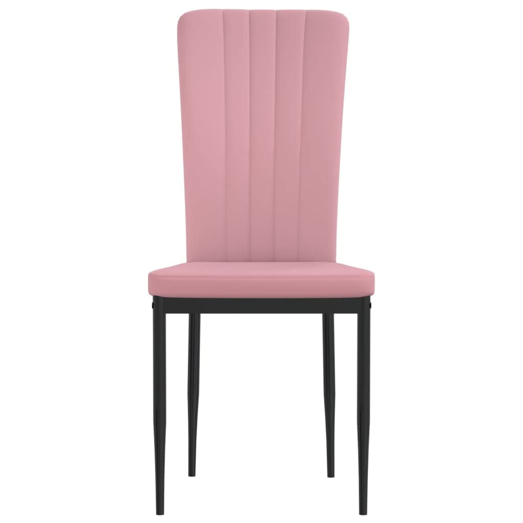 Sedie da pranzo 2 pezzi con rivestimento in velluto, imbottitura e schienale - Sedie per tavolo da cucina dal design elegante e robusto telaio in ferro
