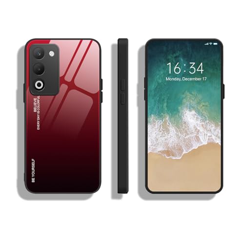 GOGME Funda de Cristal de Color Degradado para OPPO A5 4G / 5G, Carcasa con Marco de TPU Silicona y Dorso de Vidrio Templado, Ultra Slim Cover Case - 5