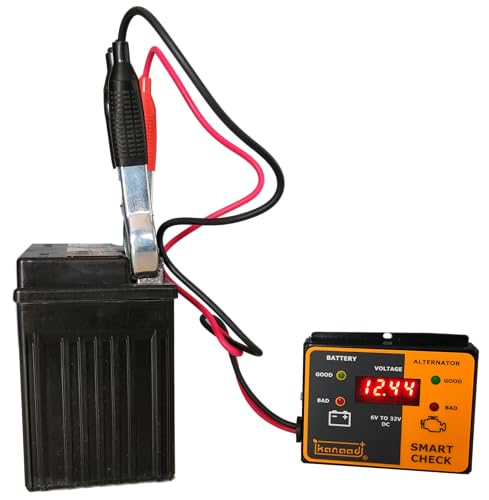 Image of 6 Volt To 32 Volt Dc Corded Electric Digital Voltmeter With Battery Health Indicator And Battery Charging Indicator, Blue