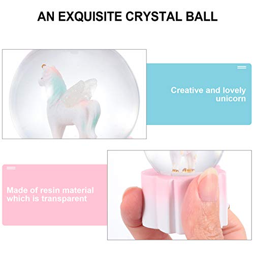 VALICLUD Unicórnio Resina Globo de Neve LED Light up Globo de Vidro Ornamento Decorativo Candeeiro d