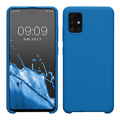 kwmobile Case Compatible with Samsung Galaxy A51 Case - TPU Silicone Phone Cover with Soft Finish - Blue Reef