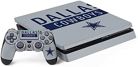 Skinit Decal Gaming Skin Compatible with PS4 Slim Bundle - Officially Licensed NFL Dallas Cowboys Silver Performance Series Design