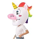 Spooktacular Creations Adult Unisex Unicorn Bobblehead Inflatable Costume Air Head Mask Halloween...
