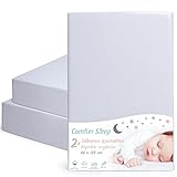 ORGÁNICO: estas sabanas bajeras cuna están hechas de algodón turco 100 % orgánico. Tu bebé pasa mucho tiempo durmiendo, por lo que tener ropa de cama certificada y completamente natural es muy importante. Por eso nuestras sábanas para moisés tienen, entre otras, certificación GOTS y Oeko Tex.