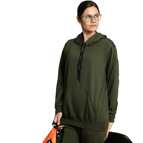 Image of Mack Jonney Solid Hooded Cotton Fleece tracksuit Co-Ord Set for Women-MACK32729
