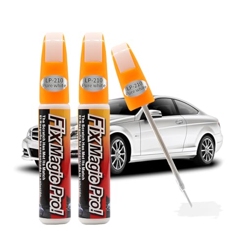 KHGUZ Touch Up Paint for Car, Two-in-One Vehicle Fill Paint Pen, 0.4 oz Quick and Easy Auto Minor Scratch Remover, Effective Car Repairng Gloss Accessories, Universal for SUV, Truck, RV(White)