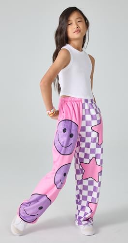 Image of iscream Big Girls Silky Soft Bold Print Plush Fleece Pants - Bold and Bright Collection