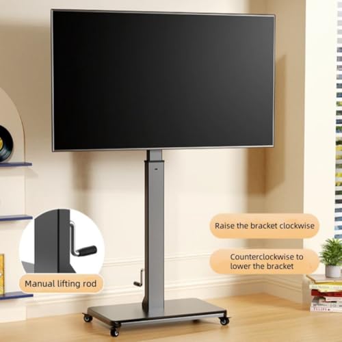 Image of 32 inch - 75 inch TV Stand Cart with Wheels 90 Degree Landscape /Portrait