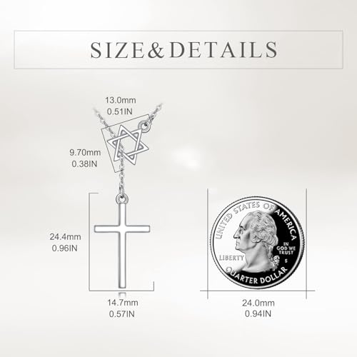 Y Cross Star Of David Necklace For Women Men Cross/Volleyball/Football/Faith/Basketball/Sobriety Sterling Silver Jewish Jewelry3