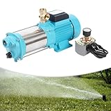 ★【Sicherheit durch Doppelschutz】- Als Kreiselpumpe mit Druckschalter und Motorschutzschalter: Verhindert Überhitzung und schaltet bei Überlast ab. Eignet sich auch als Gartenpumpe mit Druckschalter für zuverlässigen Betrieb unter Druck