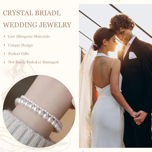 Pearl Bracelet for Women Gifts Trendy Stuff Dainty Bracelet White Baroque Pearl Wrist Bracelets Bridesmaid Bridal Wedding Jewelry Gifts3