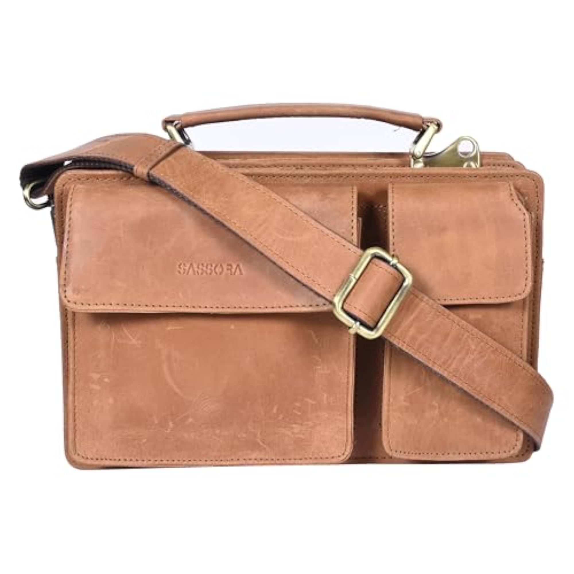 Genuine Leather Crossbody Messenger Bag, Unisex