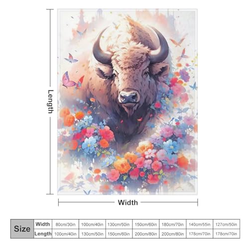 Couverture confortable bison coloré pour lit chaud