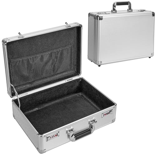 File Organizer Storage Box - 16.9 x 12.2 x 6.3 Inch Large, Portable Locking Storage Totes with Dual Combination Locks for Cash, Documents & Valuables