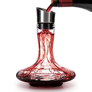 Wine Decanter Built-in Aerator Pourer, Wine Carafe Red Wine Decanter,100% Lead-free Crystal Glass, Wine Hand-held…