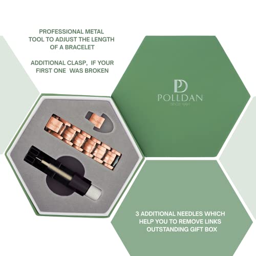 Polldan Copper Magnetic Bracelet For Men | 6000 Gauss Pure Copper Bracelet For Men | Magnetic Bracelets For Men With Extra Stength | Mens Magnetic Bracelet With Adjustable Length And Sizing Tool (Pure Copper) #TOP6