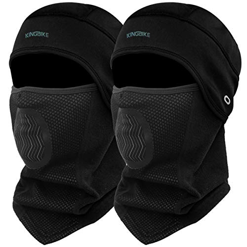 KINGBIKE Balaclava Ski Mask Men Women Windproof Warm Fleece Mask for Winter Cold (Black,2 pack)