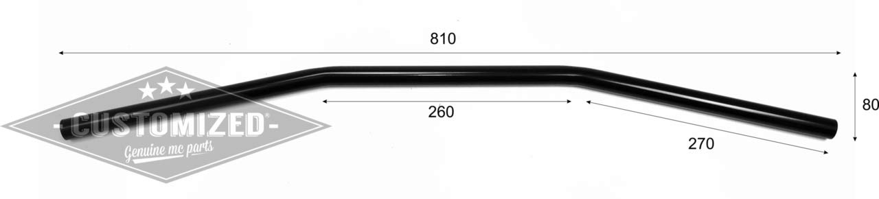 Manubrio universale da 7/8" (22 mm), 80 cm, nero