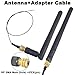 BOOBRIE WiFi Antenna 3dBi 2.4/5/5.8 GHz RP-SMA Male WiFi Aerial and 25cm U.FL MHF4 to RP-SMA Female Pigtail 0.81mm for Wireless Mini-PCI Express PCIE Network Card Adapter