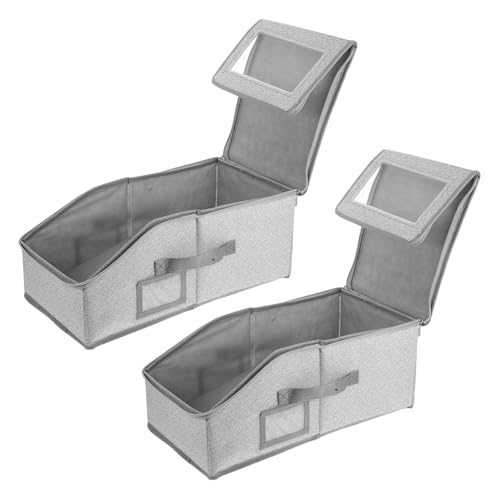 Homoyoyo Caja Organizadora Plegable para Gorras de Béisbol 2 Unidades Gris Apilable Gran Capacidad Organizador para Armario y Viajes