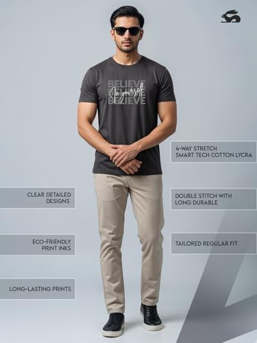 Image of ADRO Tshirt for Men | Printed T Shirt for Men | 100% Cotton Regular Fit T-Shirt |Printed T Shirt
