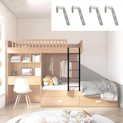Black Bunk Bed Replacement Ladder - 51" Climb Step with Hooks for Loft Bed, Dorm, Motorhome | Sturdy Side Access Solution for Safe and Easy Climbing