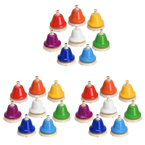 IMCCZONY 3X Campanas de Escritorio, Campanas de Mano de Metal DiatóNico de 8 Notas, Campanas de MúSica ArcoíRis, Instrumento de PercusióN de EnseñAnza de Aprendizaje Musical