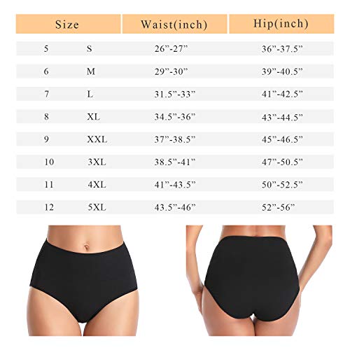 Image of Womens Underwear,Cotton Mid Waist No Muffin Top Full Coverage Brief Ladies Panties Lingerie Undergarments for Women Multipack