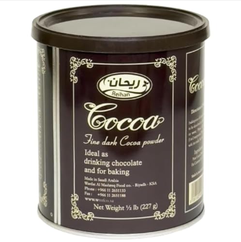 Reihan Cocoa Powder - 227g - Fine Dark Rich and Premium Quality Cacao powder Perfect for Baking Hot Chocolate Desserts and Beverages