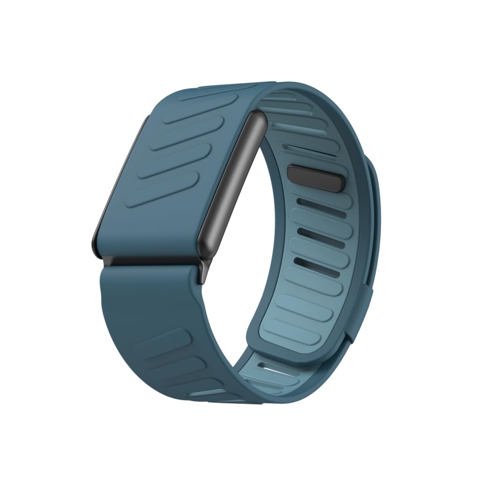 Durable Silicone Sport Band for Whoop 5.0, 130mm Length, Ventilated Design,Two-Tone, Comfertable replacement strap with metal frame connector for Men and Women. (Dark Blue and Light Blue) — image 1
