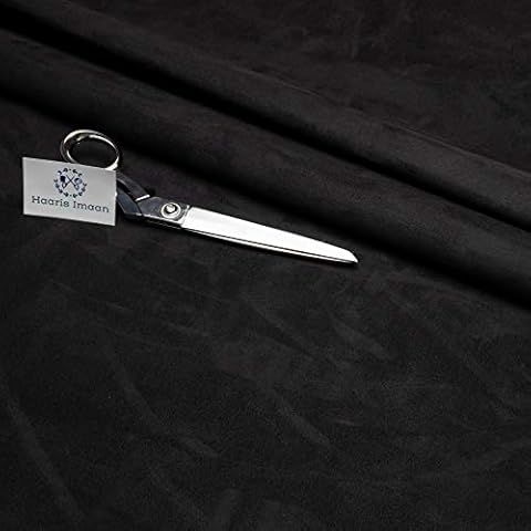 Haaris Imaan Faux Suede Soft Feel Material by The Metre, Fire Retardant & Suitable for Upholstery, Car Reupholstery (Black) Cover
