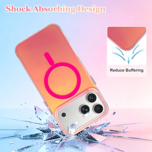 Fiyart Designed for iPhone 17 Pro Max Case - Iridescent Magnetic Cute Phone Cover Compatible with Magsafe - Unique Holographic Aesthetic Shockproof for Women Men-6.9" Rose Red by Fiyart - Used condition - Image 5
