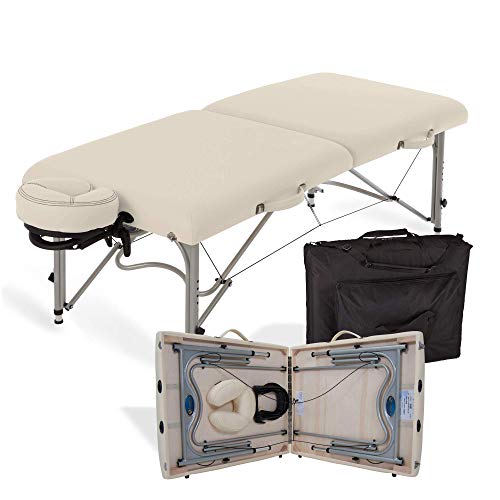 Image of EarthLite Portable Massage Table Luna - 30 inch Wide, CFC Free Professional Foam, Weighs Only 29lbs, Patented, Strong Aluminum Reiki Frame (Working Weight 750lbs), Vanilla