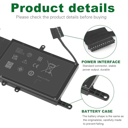 Image of ASUNCELL 9NJM1 Laptop Battery for Dell Alienware 15 R3 R4 17 R4 R5 Series Dell P31E P69F Series ALW17C Series Notebook 0546FF 0HF250 44T2R HF250 MG2YH 0MG2YH, 11.4V 3-Cell 99Wh