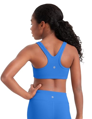 CRZ YOGA Girls Butterluxe Sports Bras Racerback Scoop Neck Training Yoga Crop Top for Teens Kids