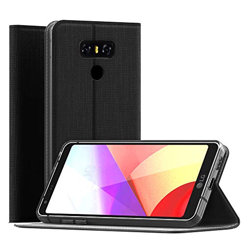 CELLONIC® Carcasa Compatible con LG G6 Cuero PU Flip Cover Tapa Funda Flip Tipo Libro Flip Case con Ranuras para Tarjetas Negro