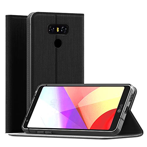 CELLONIC® Carcasa Compatible con LG G6 Cuero PU Flip Cover Tapa Funda Flip Tipo Libro Flip Case con Ranuras para Tarjetas Negro