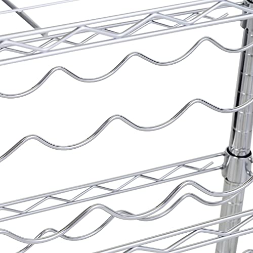 Honey-Can-Do Shf-03617 4-Tier Steel Wire Urban Wine Bottle Rack, Chrome 800 Lbs #TOP14