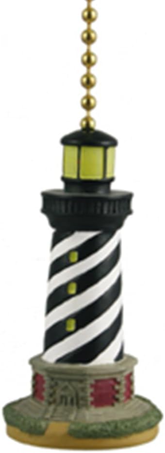 Clementine Designs Cape Hatteras Lighthouse Ceiling Fan Pull Chain Light Coastal Nautical Beach Ocean Sea Life Decorative Extension