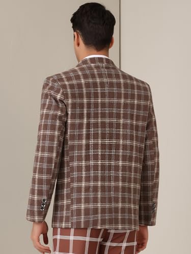 Lars Amadeus Plaid Blazers for Men's Color Block Business Checked Patterned Sports Coat3