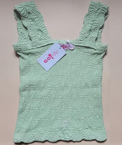 Women's Square Neck Wide Strap Crop Tank Tops Flower Going Out Tops Slim Fit Lettuce Trim Crop Cami Tops