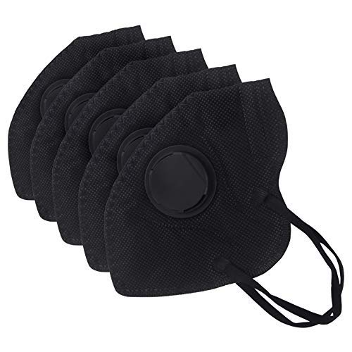 PM2.5 Anti Pollution Mask with Activated Carbon Set of 5 (Black)