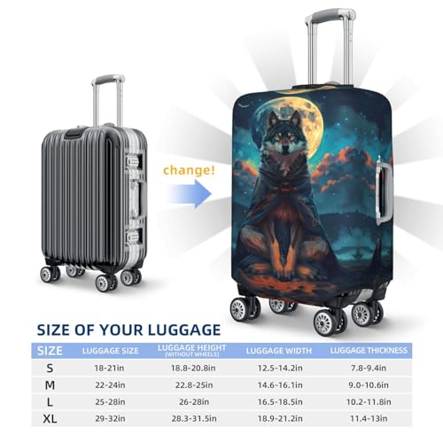 VOSERY Travel Luggage Cover - Starry Sky Moon Wolf Leader Washable Suitcase Covers Protector Fits 18-32 Inch Luggage4